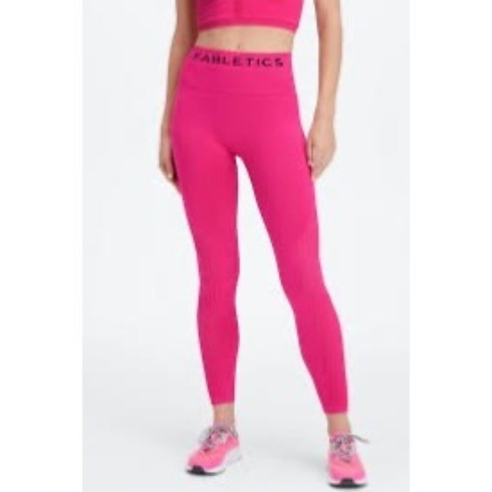 Fabletics Sync Seamless High Waisted Mesh 7/8 Hot… - image 1